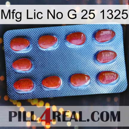 Mfg Lic No G 25 1325 06